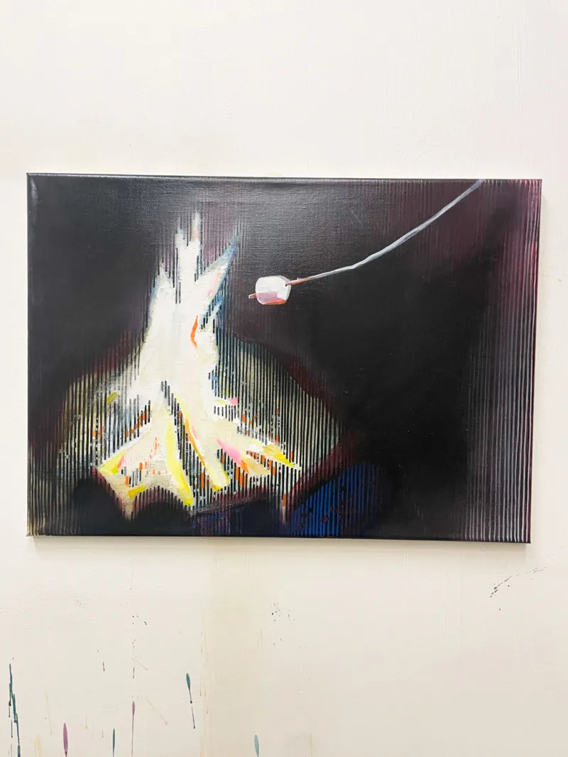Maršmelou - akryl - 50x70 cm